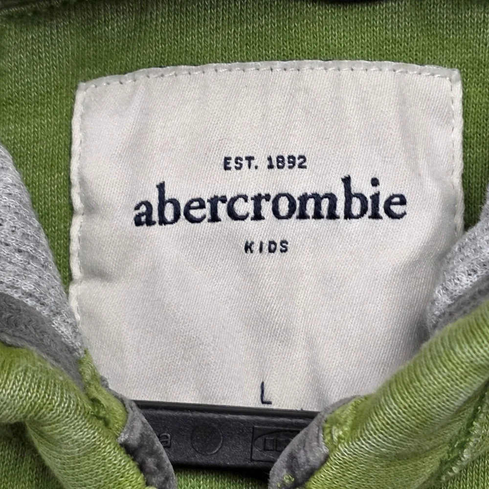 Abercrombie Kids Hoodie Kids Full Zip Applique Logo Green Large